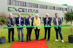 Ribbon-cutting ceremony (L-R): Jürgen Trittin and Fritz Güntzler (Members of the German Bundestag), Robert Vollmers (Excelitas VP), Ursula Haufe (GWG Managing Director), Rolf-Georg Köhler (Mayor of Göttingen), and Konstantin Kuhle (Member of the German Bundestag). Ribbon-cutting ceremony (L-R): Jürgen Trittin and Fritz Güntzler (Members of the German Bundestag), Robert Vollmers (Excelitas VP), Ursula Haufe (GWG Managing Director), Rolf-Georg Köhler (Mayor of Göttingen), and Konstantin Kuhle (Member of the German Bundestag).