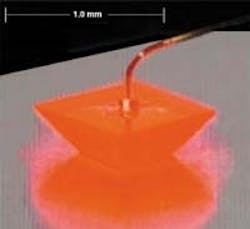 FIGURE 1. High-brightness 'allengap' LED demonstrates new LED geometries that are aimed at extracting more light by reducing internal reflections. FIGURE 1. High-brightness 'allengap' LED demonstrates new LED geometries that are aimed at extracting more light by reducing internal reflections.