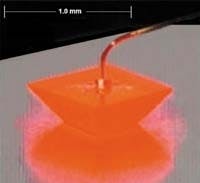 FIGURE 1. High-brightness 'allengap' LED demonstrates new LED geometries that are aimed at extracting more light by reducing internal reflections. FIGURE 1. High-brightness 'allengap' LED demonstrates new LED geometries that are aimed at extracting more light by reducing internal reflections.