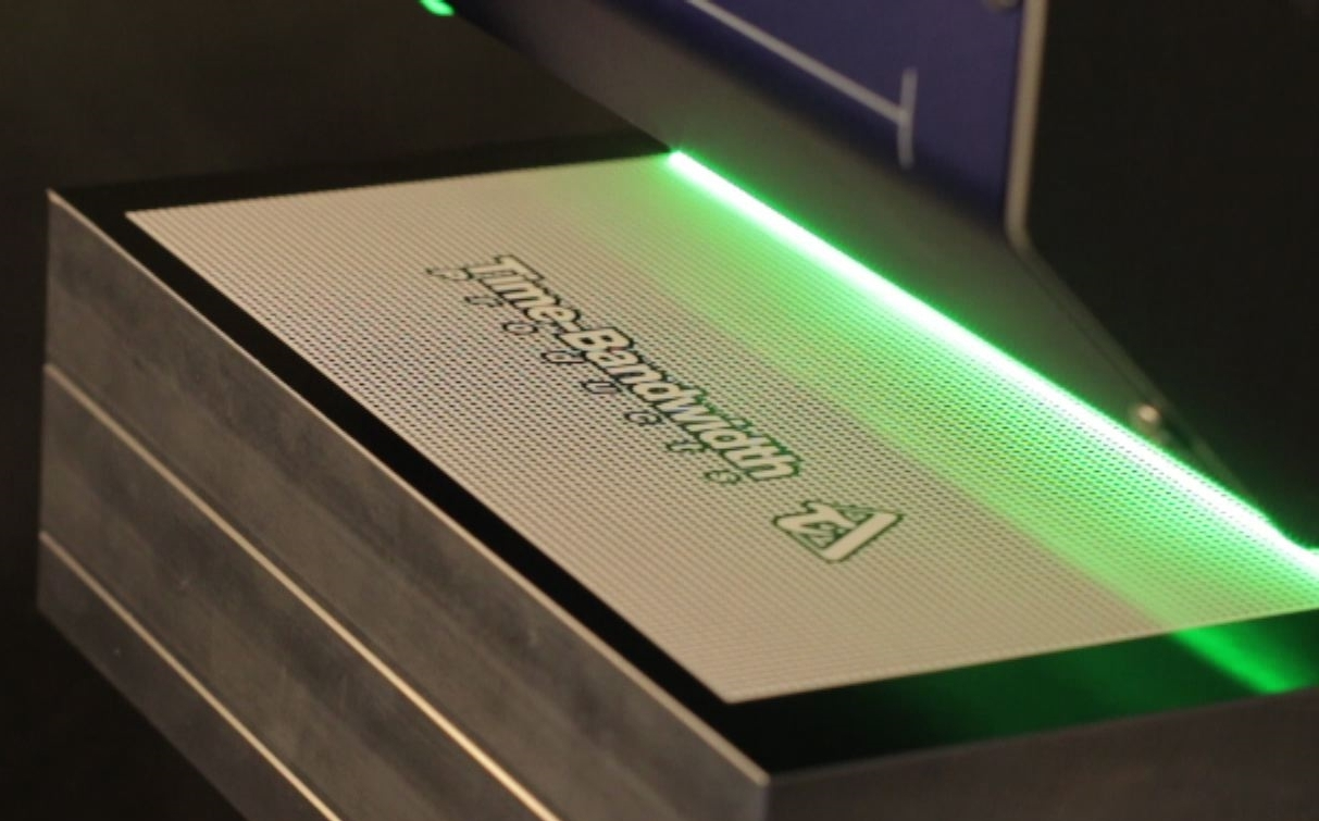 FIGURE 1. Using a line or polygon scanner with 4000 laser points per line, it takes 2 ms to scan the line across the workpiece.