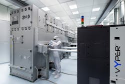 FIGURE 4. In the new Coherent LineBeam 1000/TwinVYPER system, the output from four separate lasers is combined within the system to produce a single line beam. FIGURE 4. In the new Coherent LineBeam 1000/TwinVYPER system, the output from four separate lasers is combined within the system to produce a single line beam.