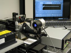 FIGURE 3. A silicon probe is paired with a UV diffuser, allowing it to measure a 266 nm frequency-quadrupled Nd:YAG laser at a 50 kHz rep rate. FIGURE 3. A silicon probe is paired with a UV diffuser, allowing it to measure a 266 nm frequency-quadrupled Nd:YAG laser at a 50 kHz rep rate.