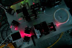 This fiber-optic setup creates entangled photons at telecom wavelengths. This fiber-optic setup creates entangled photons at telecom wavelengths.