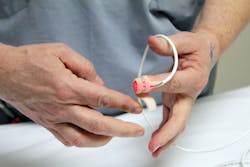 Researchers are working to miniaturize the device for white blood cell counting which could be used in a similar way to the pulse oximeter shown in the image, used to measure oxygen levels in the blood. Researchers are working to miniaturize the device for white blood cell counting which could be used in a similar way to the pulse oximeter shown in the image, used to measure oxygen levels in the blood.