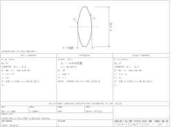 With the withdrawal or inactivation of most of the old MIL standards, future optics drawings in the US will be based on a variant of ISO 10110, such as this drawing of a simple biconvex singlet. With the withdrawal or inactivation of most of the old MIL standards, future optics drawings in the US will be based on a variant of ISO 10110, such as this drawing of a simple biconvex singlet.