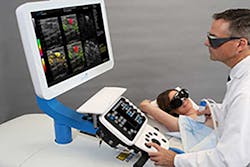 FIGURE 1. Imagio breast imaging system from Seno Medical (San Antonio, TX). FIGURE 1. Imagio breast imaging system from Seno Medical (San Antonio, TX).