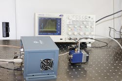 FIGURE 3. Pendar’s “plug-and-play” fully integrated array module demonstrating QCL pulse train profile when scanned across the various laser channels. FIGURE 3. Pendar’s “plug-and-play” fully integrated array module demonstrating QCL pulse train profile when scanned across the various laser channels.