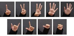 The nine interactive hand gestures in the Sun Yat-sen University study. The nine interactive hand gestures in the Sun Yat-sen University study.