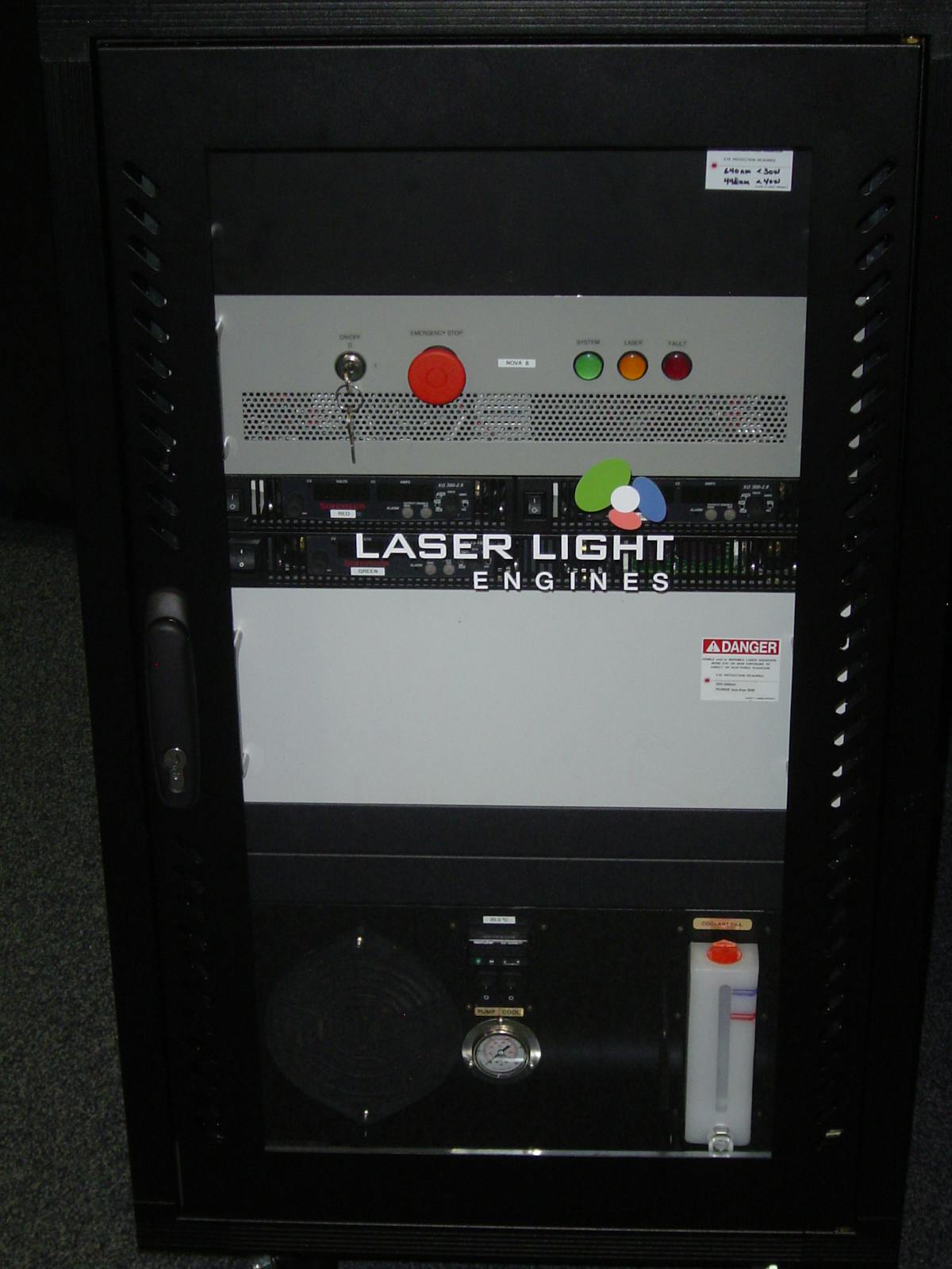FIGURE 2. A prototype laser engine was demonstrated at the 3D Cinema Demo, an event held at the 2012 National Association of Broadcasters (NAB) Technology Summit on Cinema.