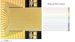 FIGURE 1. Microscope image of Pendar’s 32-element monolithic QCL array.