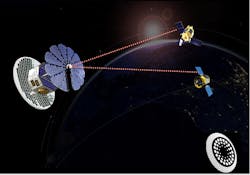 Wireless power beaming will provide auxiliary power to increase the baseline efficiency of small satellites in low Earth orbit. Wireless power beaming will provide auxiliary power to increase the baseline efficiency of small satellites in low Earth orbit.