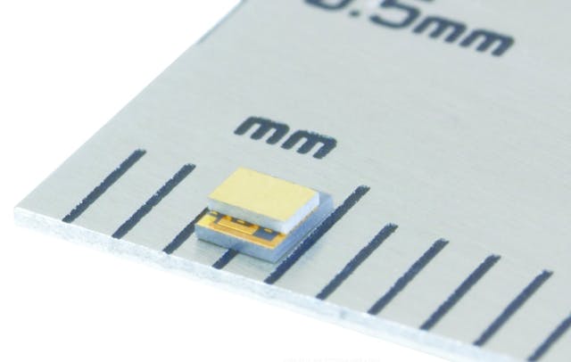 A high-resolution image shows Nextreme&apos;s eTEC HV14 thin-film thermoelectric module. Laird Technologies has acquired Nextreme Thermal Solutions.