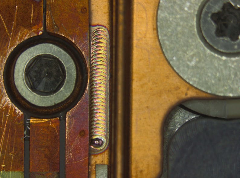 FIGURE 3. Spot welding of a thermally sensitive component is shown.