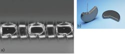 FIGURE 2. Spot weld of a medical spring (a) and seam weld of an implantable device (b). FIGURE 2. Spot weld of a medical spring (a) and seam weld of an implantable device (b).