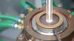 Optical fiber fabrication setup at the University of Southampton.