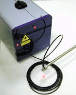 FIGURE 1. Alexandrite lasers benefit from conductive air cooling, which allows a more efficient, compact laser system (top). Fiber coupling allows the laser and power supply to be removed from the process area (bottom).