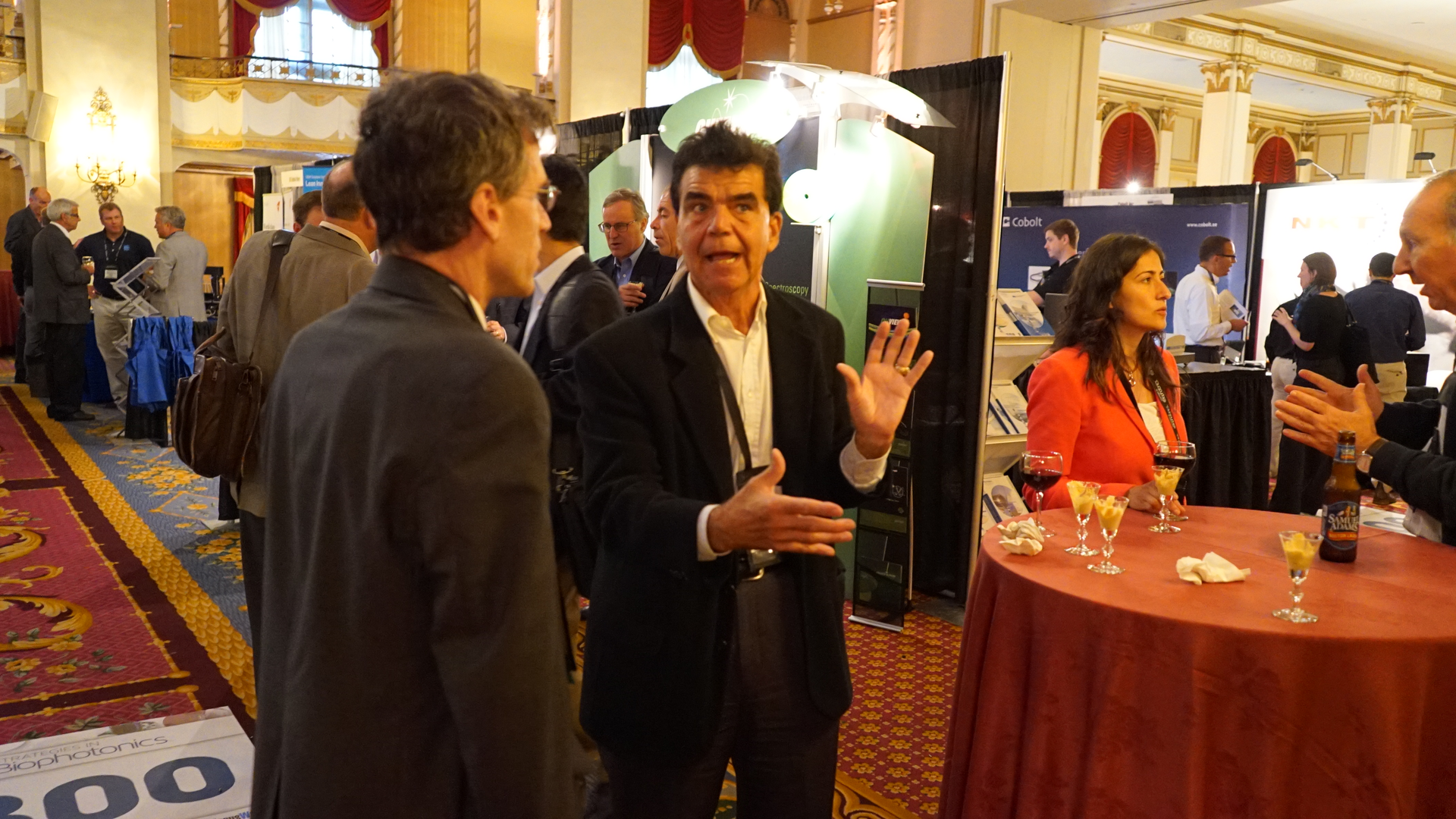 The exhibit hall featured demonstrations and products for biomedical device and systems development.