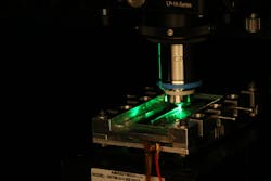University of Oxford researchers create a single-mode sapphire optical fiber, which also has a fiber Bragg grating. University of Oxford researchers create a single-mode sapphire optical fiber, which also has a fiber Bragg grating.