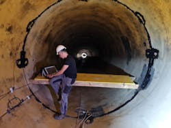 Installation of optical sensors with HBK FiberSensing’s portable interrogator. Installation of optical sensors with HBK FiberSensing’s portable interrogator.