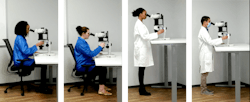 FIGURE 2. Olympus SZX stereo microscopes can be operated by a variety of users safely and comfortably while sitting or standing.