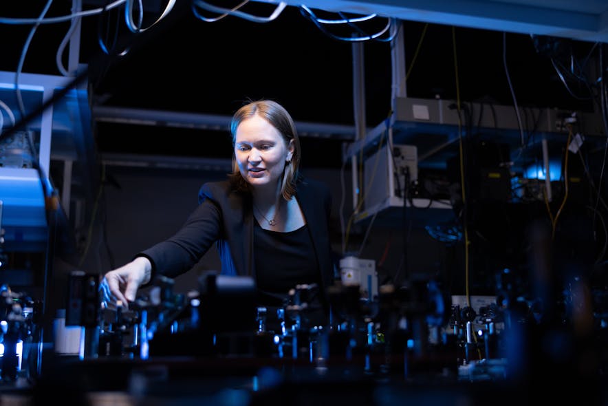 Professor Maiken Mikkelsen in her lab at Duke University, where the experiments were performed.