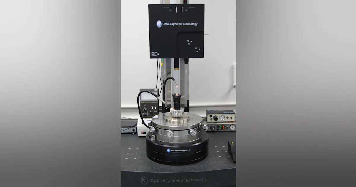 Laser alignment station from Opto-Alignment measures individual lens ...