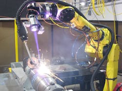 FIGURE 3. Image of HLAW-deposited clad material. FIGURE 3. Image of HLAW-deposited clad material.