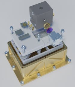 FIGURE 2. Expanded CAD rendering of the miniaturized two-photon reference with dimensions of 12 × 9 × 5 cm3. FIGURE 2. Expanded CAD rendering of the miniaturized two-photon reference with dimensions of 12 × 9 × 5 cm3.