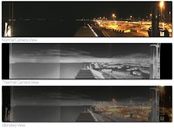 FIGURE 3. Improved night vision of port and ship with thermal blending in the visible and the IR.