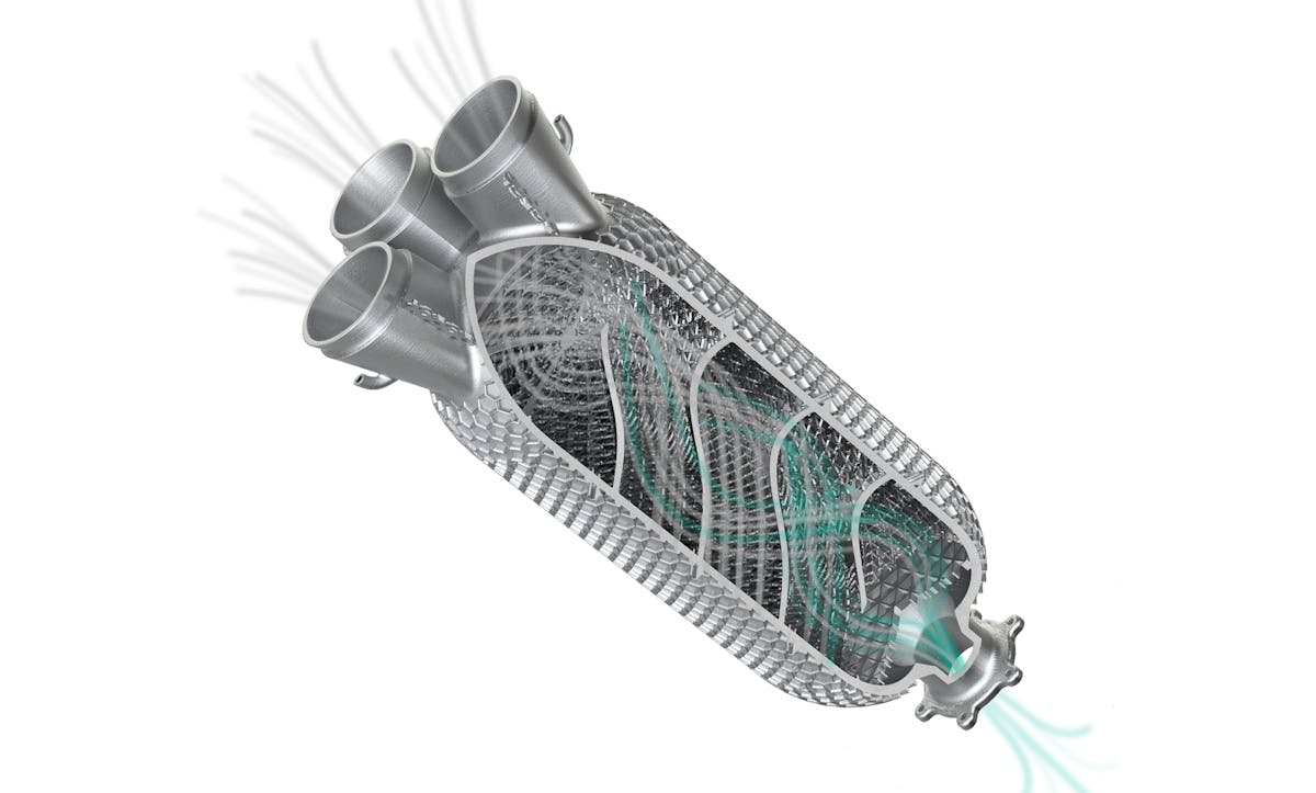 FIGURE 1. An example of a Stage 1 mechanical filter that was designed and additively manufactured to maximize air contact and capture.