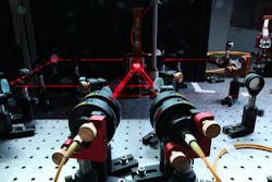 Spatial light modulator used to shape the structure of two photons to generated the desired quantum state. Spatial light modulator used to shape the structure of two photons to generated the desired quantum state.