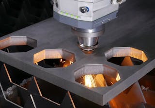 FIGURE 4. The ProCutter 2.0 cutting optic operating with 30 kW laser power.