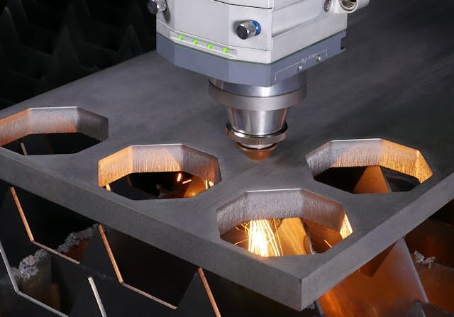 FIGURE 4. The ProCutter 2.0 cutting optic operating with 30 kW laser power.