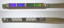 FIGURE 4. Single chip solution for the image sensor developed by Fraunhofer IIS, Erlangen, Germany. Top: front side, down: backside of the PCB. FIGURE 4. Single chip solution for the image sensor developed by Fraunhofer IIS, Erlangen, Germany. Top: front side, down: backside of the PCB.