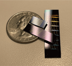 FIGURE 2. Thin-film lithium niobate photonic chips containing many frequency comb sources.