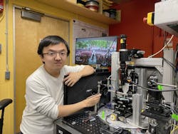 FIGURE 3. Yaowen Hu, a graduate student in Lon&ccaron;ar&rsquo;s Lab, characterizing frequency comb sources.