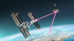 FIGURE 1. Illustration of LCRD relaying data from ILLUMA-T on the International Space Station to a ground station on Earth. FIGURE 1. Illustration of LCRD relaying data from ILLUMA-T on the International Space Station to a ground station on Earth.