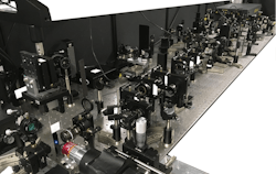 FIGURE 3. Experimental arrangement developed by the team for multi-timescale control and burst-mode irradiation inside semiconductors with infrared ultrafast light. FIGURE 3. Experimental arrangement developed by the team for multi-timescale control and burst-mode irradiation inside semiconductors with infrared ultrafast light.