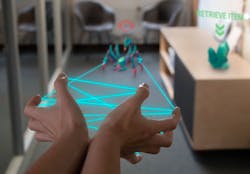A concept image that shows how consumers can interact at arm's length and with objects placed accurately in the real world. A concept image that shows how consumers can interact at arm's length and with objects placed accurately in the real world.
