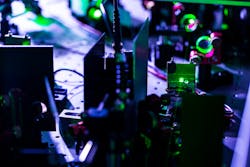 Part of an ultrafast laser system used for high-harmonic generation (HHG). Part of an ultrafast laser system used for high-harmonic generation (HHG).