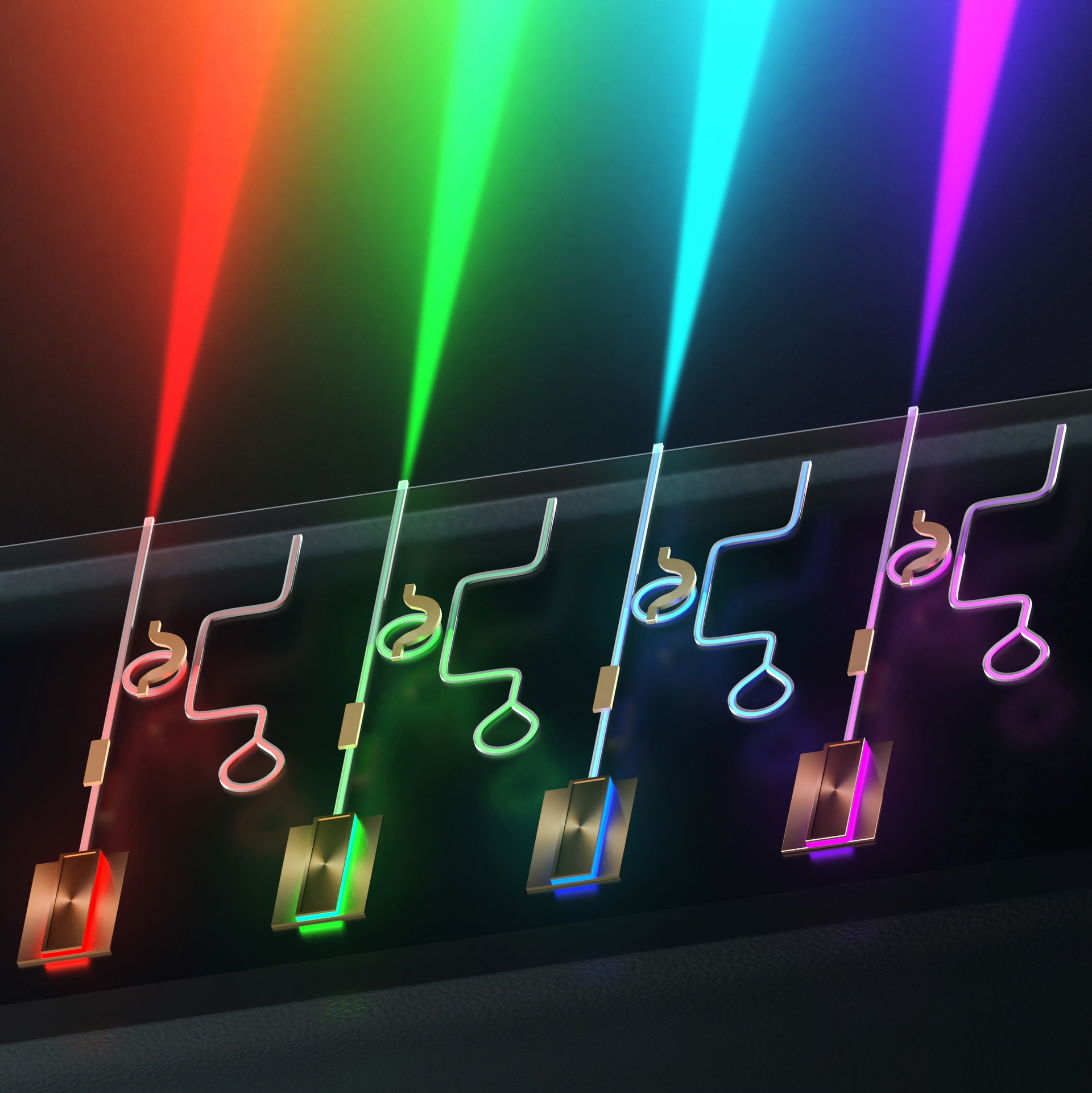 Illustration of a chip-scale laser platform created by Michal Lipson&rsquo;s Nanophotonics Group at Columbia University.