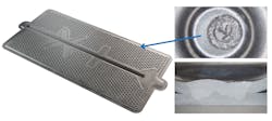 FIGURE 5. Welding battery cooling plate combined with a galvo scanner for small circle welds. FIGURE 5. Welding battery cooling plate combined with a galvo scanner for small circle welds.