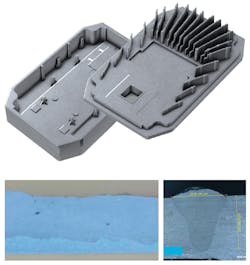 FIGURE 6. Welding of aluminum die-cast heat exchangers with galvo scanners. FIGURE 6. Welding of aluminum die-cast heat exchangers with galvo scanners.