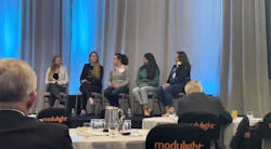 (L-R) Natalie Gibson, Julia Majors, Emily Mount, Madhu Mahadevan, and Denise Mendez discussed their companies&rsquo; diversity and inclusion initiatives, while addressing the challenges and expanding on the next steps to building productive and diverse engineering teams.