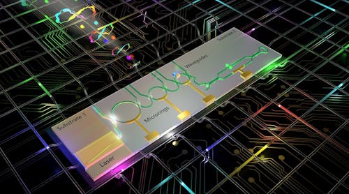 Artistic rendering of an on-chip quantum light source that generates entangled photons.