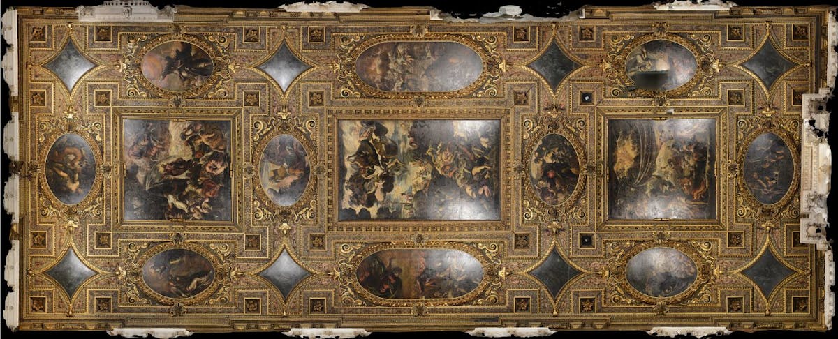 FIGURE 1. A ceiling at the Scuola Grande di San Rocco in Venice, Italy, featuring paintings by 16th century artist Jacopo Tintoretto.