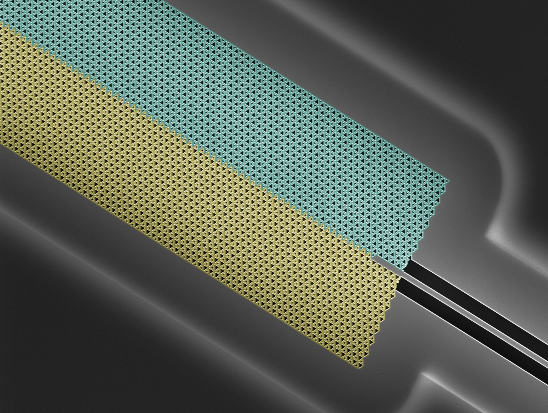 Electron microscope image of the DTU group&rsquo;s sample, showing two different topological crystals.