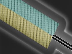 Electron microscope image of the DTU group’s sample, showing two different topological crystals. Electron microscope image of the DTU group’s sample, showing two different topological crystals.