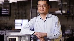 Zheshen Zhang in his lab at the University of Michigan.