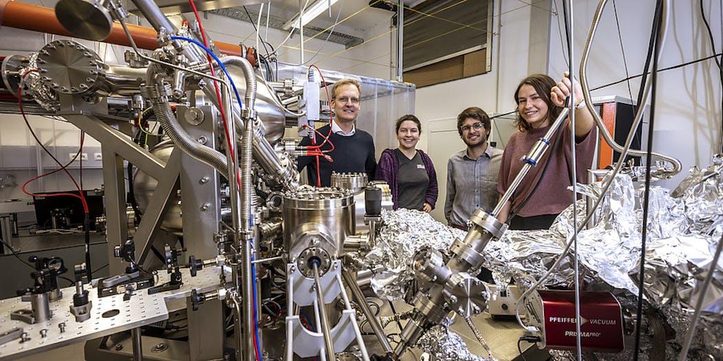 The team at the Graz University of Technology (left to right): Martin Schultze, Maryna Meretska (Capasso Group), Marcus Ossiander, and Hana Hampel.